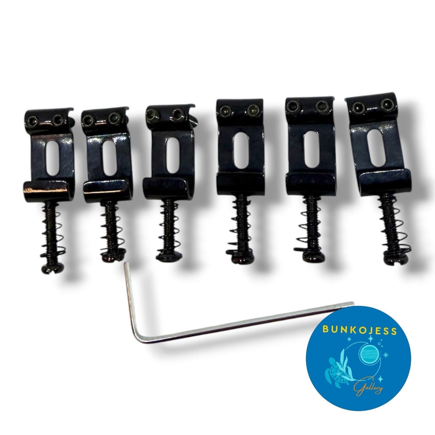 10.5mm Black Electric Guitar Bridge Saddles Vintage Bent Style Narrow SS