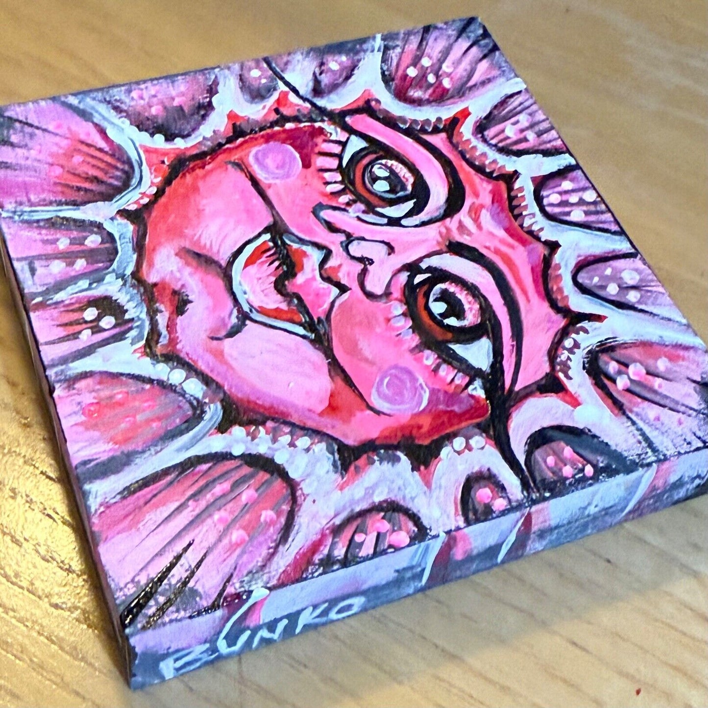 BunkoJess Gallery Local Zanesville Art Jess Spires Pinkie Sun Mini Wood Acrylic