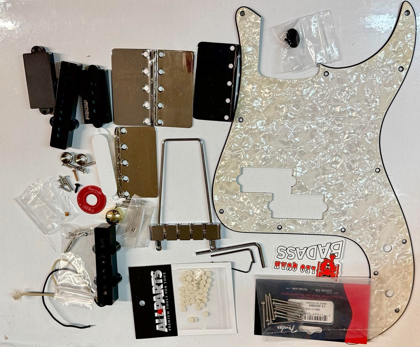 Bass Guitar Parts Lot Tailpiece Capacitor Screw Pickguard Covers Pickup Guide