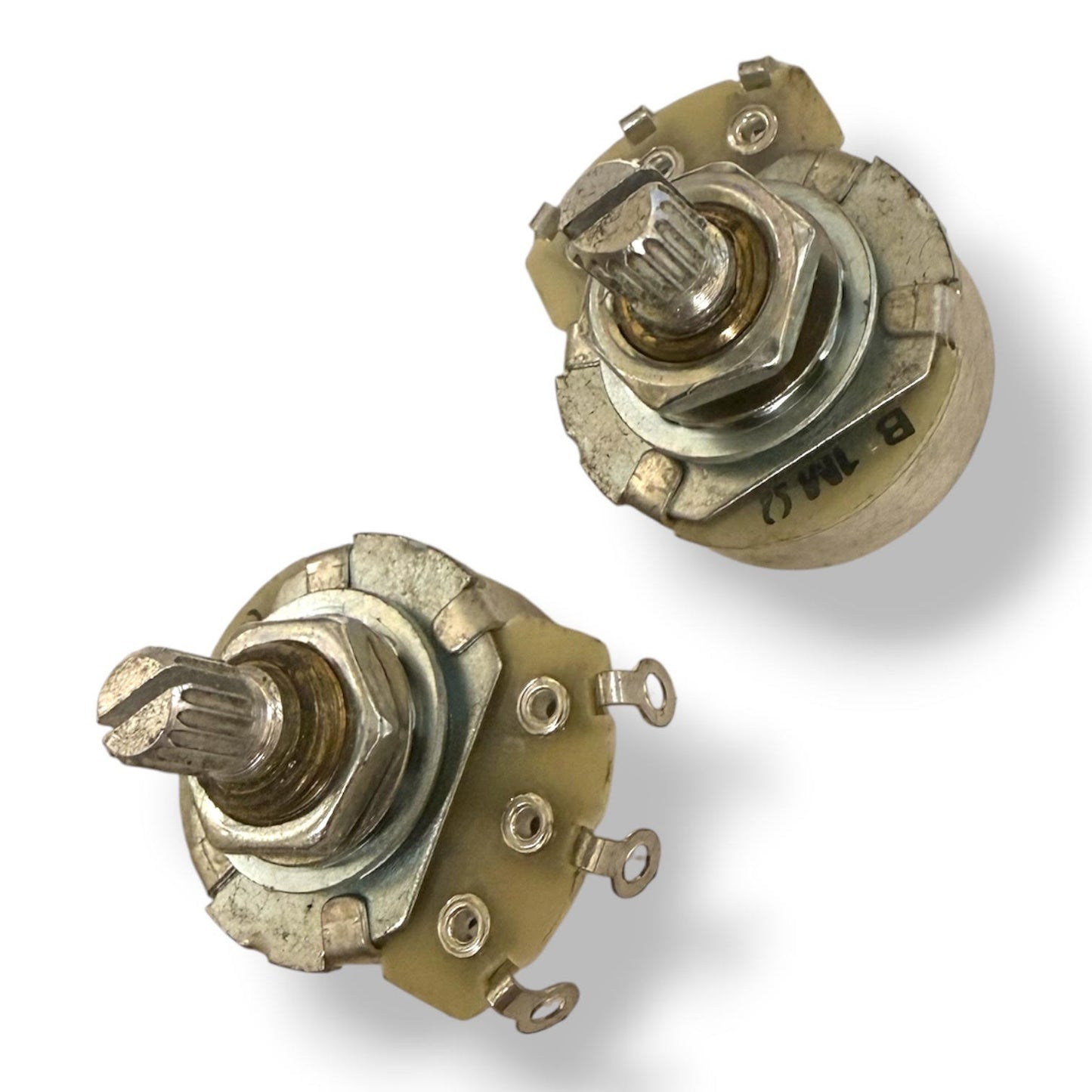 2 Potentiometer Pots Guitar Alpha B1M Split Shaft Full Sized Tone & Vol