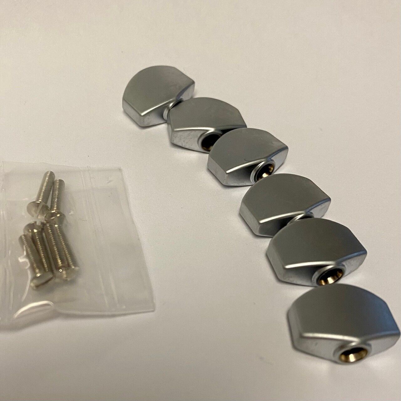 TK-MINI-BRUSHED Fender Ping Brushed Chrome Mini Guitar Tuner Buttons w/Screws