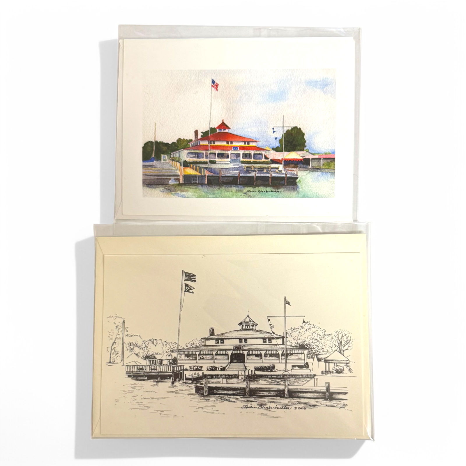 BunkoJess Gallery Art - Leslie Blankenbuehler Buckeye Lake Yacht Club Card Set