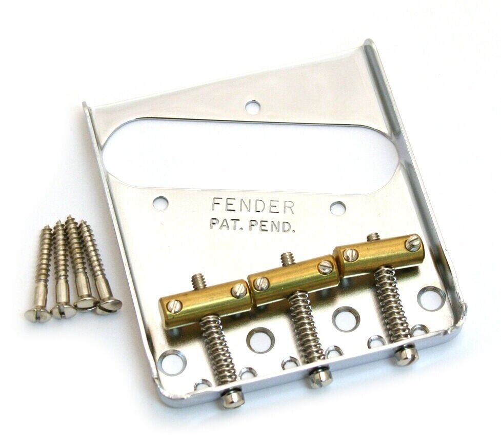 Genuine Fender Chrome Vintage 3-saddle Telecaster/Tele Bridge 099-0806-100