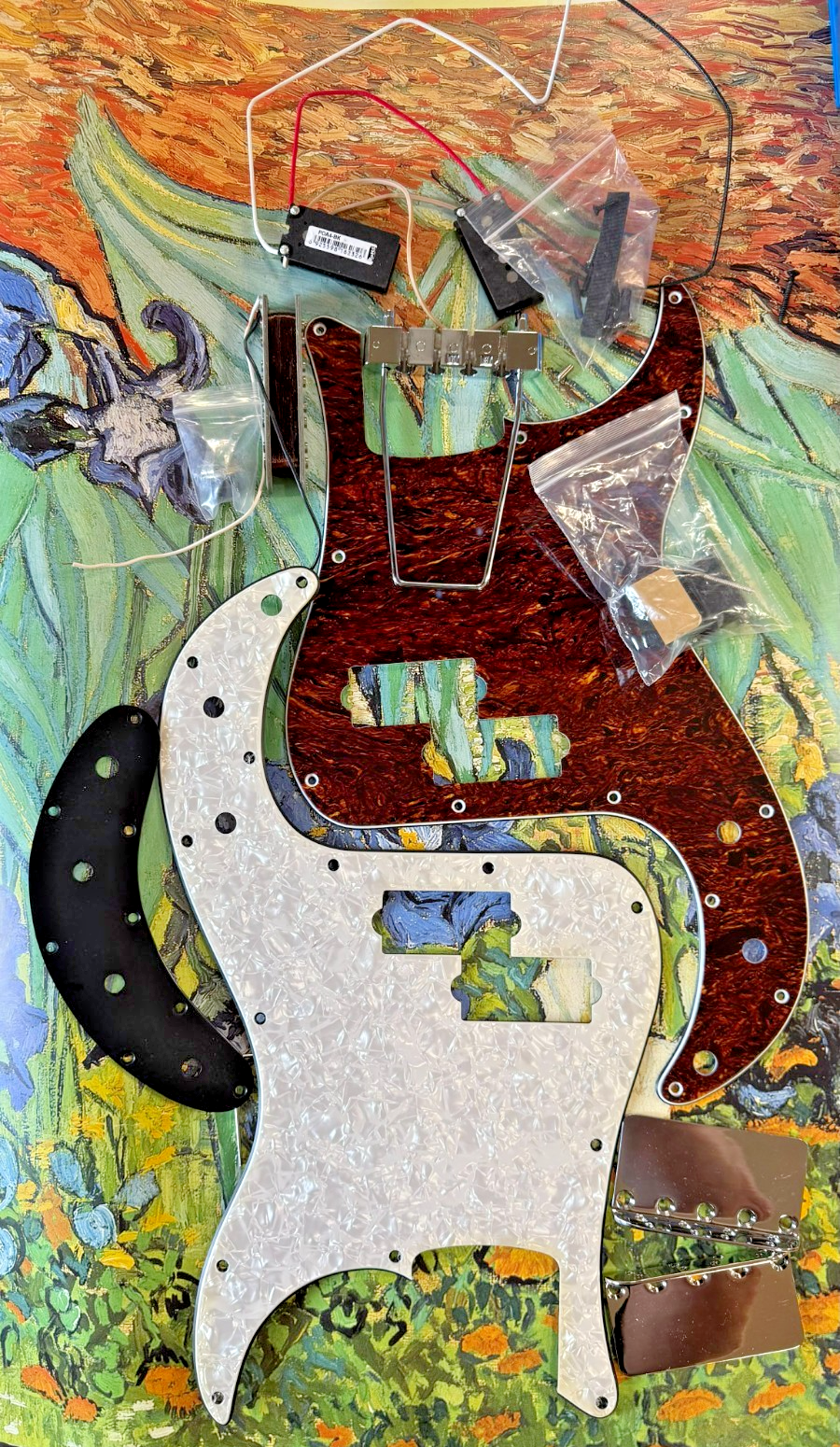 Bass Guitar Parts Lot Tailpiece Pickups Pickguards Get Everything!