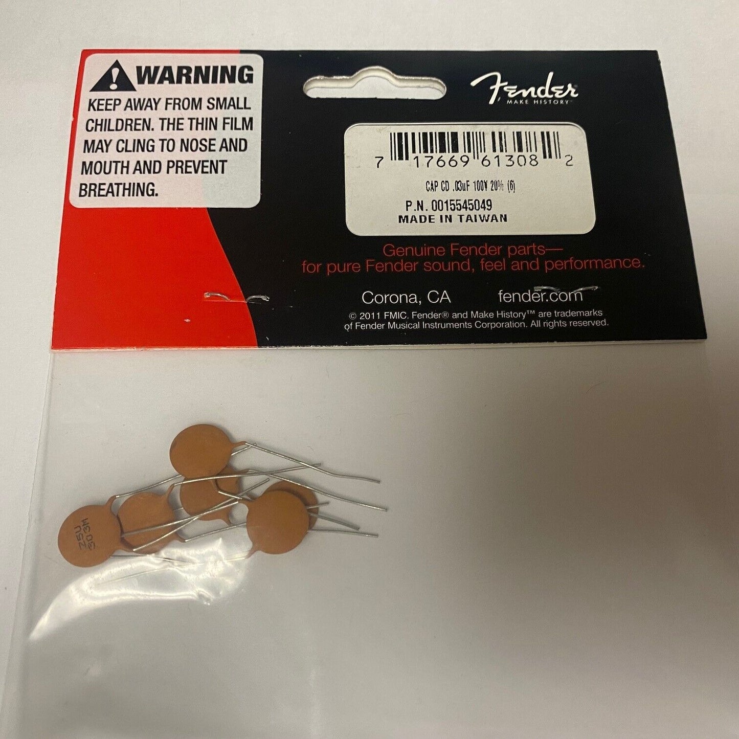 NIP 303 Genuine Fender CD Ceramic .03uF 100V 20% Capacitors (6) 001-5545-049