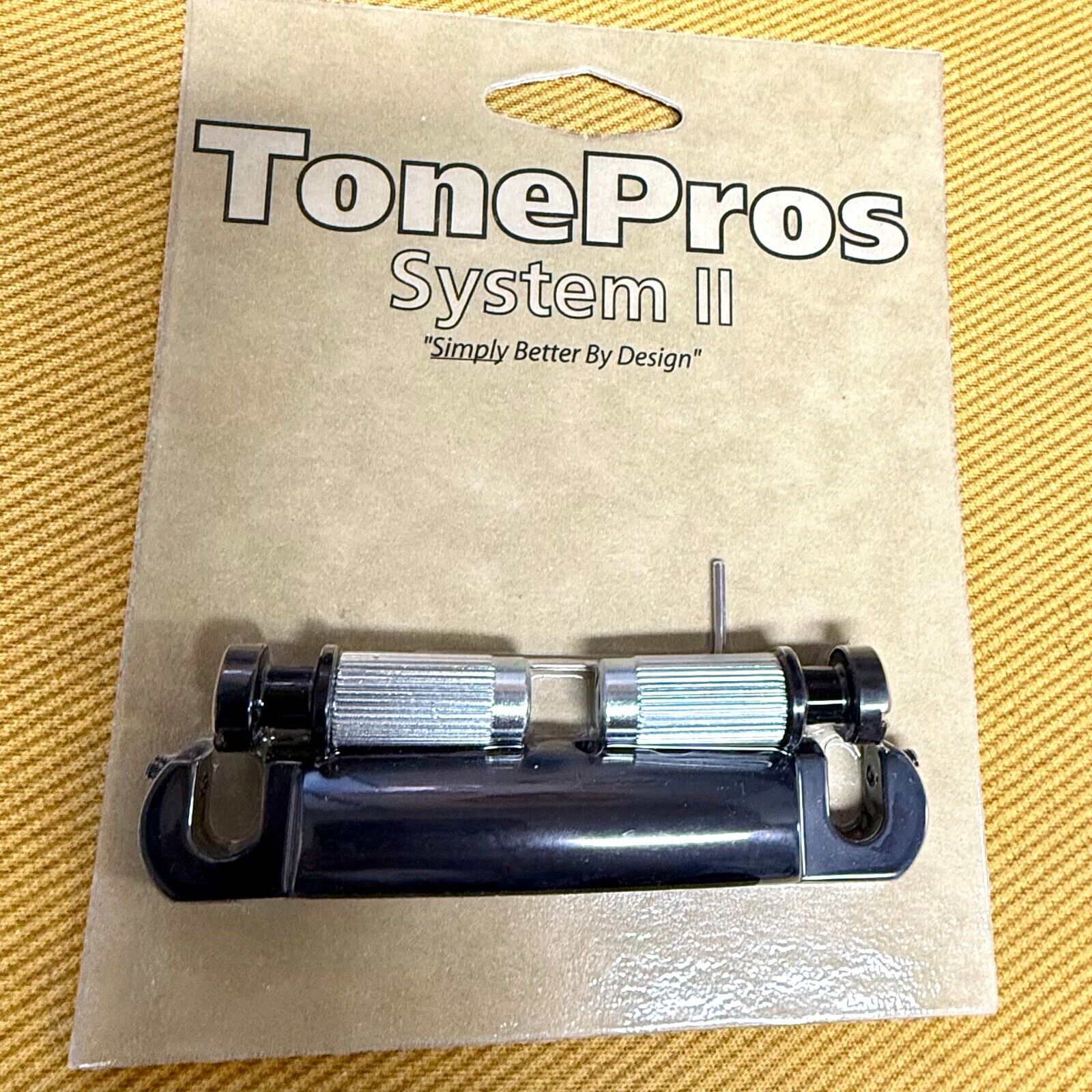 T1Z-B TonePros System II Metric Guitar Stopbar Stop Tailpiece Black 82mm Epi