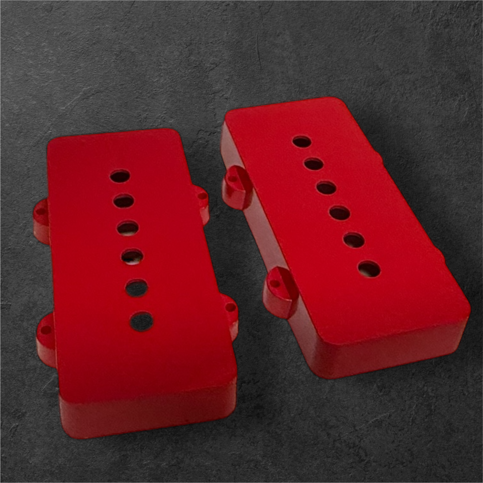 Set of 2 Red Plastic Pickup Covers For Fender Jazzmaster, 51mm Spacing